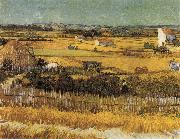 Vincent Van Gogh Harvest at La Crau,with Montmajour in the Background china oil painting artist